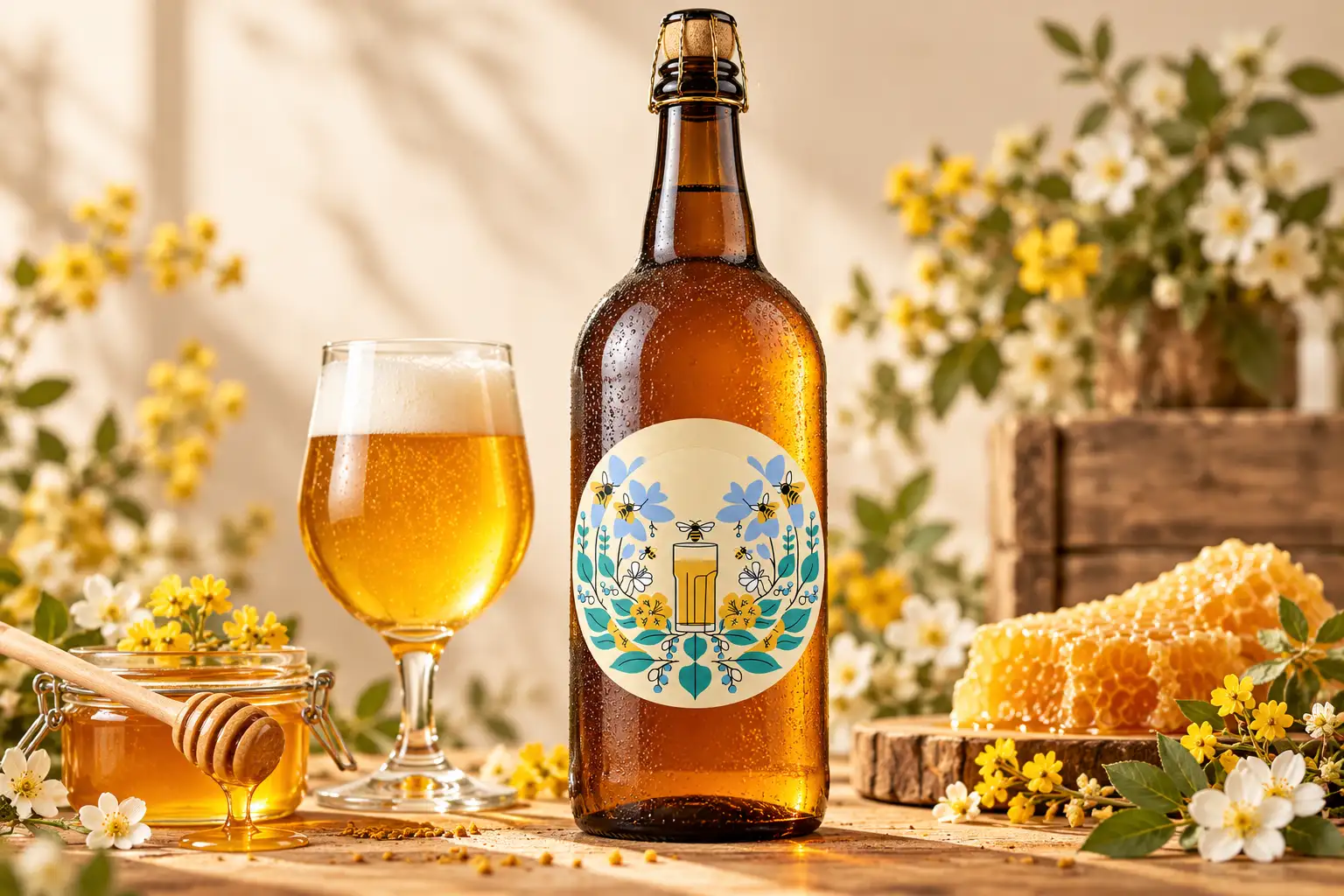 Bière au miel grand format